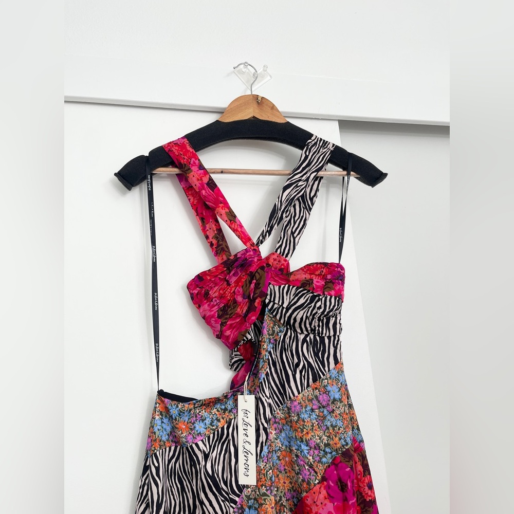 NWT For Love and Lemons Sexy Rita Maxi Dress Cutout Printed Size XS - Picture 3 of 9